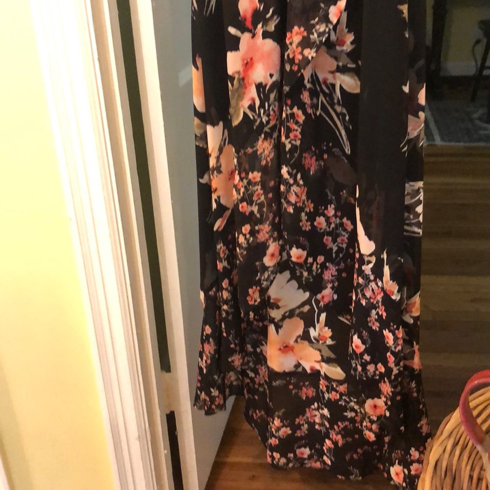 Half backless floral asymmetrical dress!